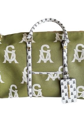 Steve Madden Olive Green and White Logo Tote